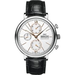 IWC Portofino Chronograph 42mm Silver Dial Black Alligator Strap IW391031