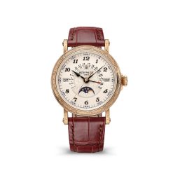 Patek Philippe 5160-500R-001 GRAND Complications Silver Opaline Dial Brown Alligator Leather Strap