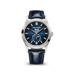 Patek Philippe 5396G-017 Complications Sunburst Blue Dial Navy Blue Alligator Leather Strap