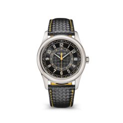 Patek Philippe 6007G-001 Calatrava Ebony Black "Carbon" Motif Dial Black "Carbon" Calfskin Leather Strap