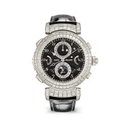 Patek Philippe 6300-400G-001 GRAND Complications Ebony Black Opaline Dial Black Alligator Leather Strap