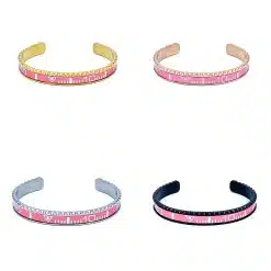 Alternative view of Speedometer Style Bracelet 1pcs Stainless Steel Watch Bangle, Pink with Digits