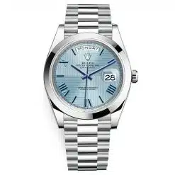 Rolex 228206 Day-Date Ice Blue Quadrant Roman 40mm Platinum Men's Watch