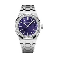 Audemars Piguet 15551BC.ZZ.1356BC.02 Royal Oak Purple with “Grande Tapisserie” Pattern 37mm Dial 18-Carat White Gold Bracelet Watch