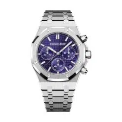 Audemars Piguet 26240BC.OO.1320BC.01 Royal Oak Purple with “Grande Tapisserie" Pattern 41mm Dial 18-Carat White Gold Bracelet Watch