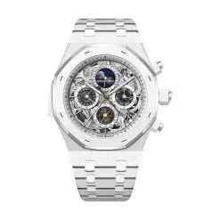 Audemars Piguet 26605CB.OO.1248CB.01 Royal Oak Sapphire 44mm Dial White Ceramic Bracelet Watch