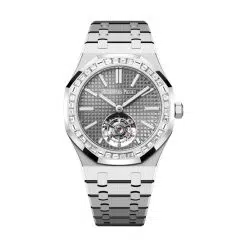 Audemars Piguet 26730BC.ZZ.1320BC.01 Royal Oak Grey with "Grande Tapisserie” Pattern 41mm Dial 18-Carat White Gold Bracelet Watch