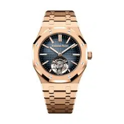 Audemars Piguet 26730OR.OO.1320OR.02 Royal Oak Smoked Blue 41mm Dial 18-Carat Pink Gold Bracelet Watch