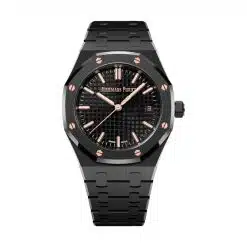 Audemars Piguet 77350CE.OO.1266CE.03.A Royal Oak Black with “Grande Tapisserie” Pattern 34mm Dial Black Ceramic Bracelet Watch