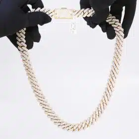 Old Cuban Diamond Pavé-Set 22" 37.64ct Two-Tone Chain