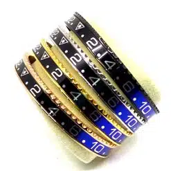 Speedometer Style Bracelet 1pcs Stainless Steel Watch Bangle, Black-Blue with Digits