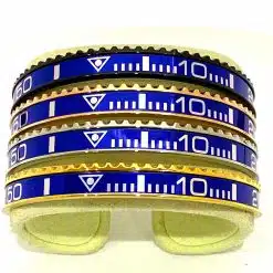 Speedometer Style Bracelet 1pcs Stainless Steel Watch Bangle, Blue with Digits