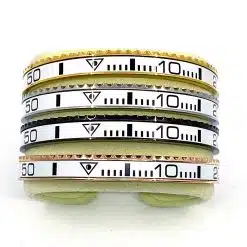 Speedometer Style Bracelet 1pcs Stainless Steel Watch Bangle, White with Digits