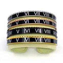 Speedometer Style Bracelet 1pcs Stainless Steel Watch Bangle, Black