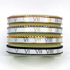 Speedometer Style Bracelet 1pcs Stainless Steel Watch Bangle, White-Gold