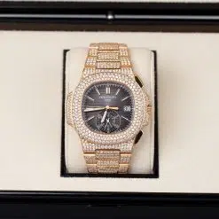 Alternative view of Patek Philippe 5980/1R Iced Out Nautilus Self-Winding Watch