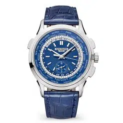 Patek Philippe Complications 5930G-001 Blue Opaline Guilloched Index White Gold Men's Watch