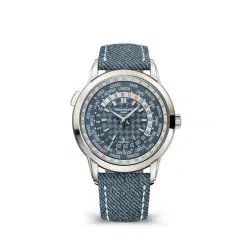 Patek Philippe 5330G-001 Complications Opaline Blue-Gray with "Carbon" Pattern Dial Blue-Gray Calfskin Leather Strap