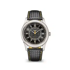 Patek Philippe 6007G-001 Calatrava Ebony Black "Carbon" Motif Dial Black "Carbon" Calfskin Leather Strap