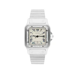 Cartier Santos Galbée W20018D6 29MM Stainless Steel Diamond Bezel