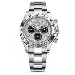 Rolex Cosmograph Daytona 116509 Meteorite Dial Steel and Black Oyster White Gold Mens Watch