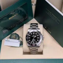 Alternative view of Rolex Oyster Perpetual Submariner 124060 Oystersteel Black Cerachrom Bezel Black Dial