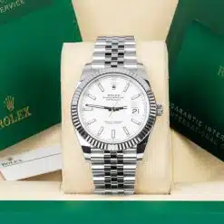 Alternative view of Rolex Datejust 126334-0010 White Index Jubilee Stainless Steel 41mm Watch