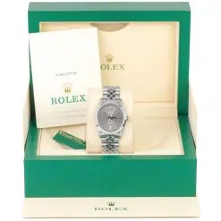 Alternative view of Rolex Air-King 14000 Gray Dial Jubilee Stainless Steel 34mm Watch