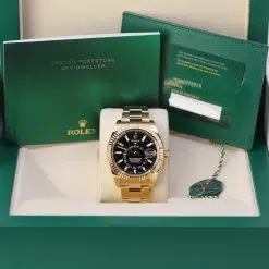 Alternative view of Rolex 326938-0004 Sky Dweller 42mm Black Index Watch