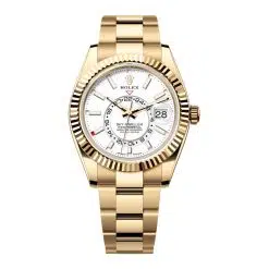 Rolex Sky-Dweller 326938-0005 42mm 18k Yellow Gold White Dial Watch
