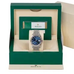 Alternative view of Rolex Datejust 126334 Blue Index 41mm Jubilee Bracelet Stainless Steel Watch