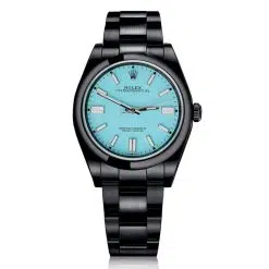 Rolex Oyster Perpetual 114300 Tiffany Blue Dial Black PVD Oyster Bracelet Watch