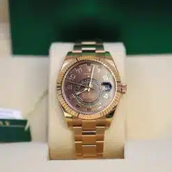 Alternative view of Rolex 326935-0003 Sky-Dweller Everose Gold Chocolate Arabic Dial Watch
