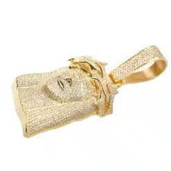 Gold Jesus Pendant With Diamonds