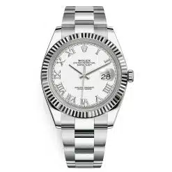 Rolex Datejust 126334-0023 White Roman Oyster 41mm Stainless Steel Mens Watch