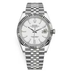 Rolex Datejust 126334-0010 White Index Jubilee 41mm Stainless Steel Mens Watch